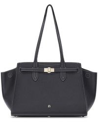 Aigner - Elegante leder shopper tasche - Lyst
