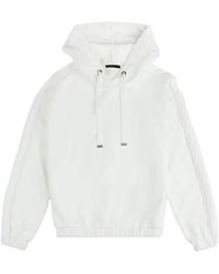Fay - Hoodies & Sweatvesten ,Wit ,Polyester Jersey Hooded Sweatshirt - Lyst