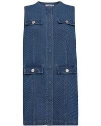 Haute L'Amitié - Denimblauwe Jurk Met Verborgen Knopen - Lyst