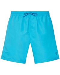 Guess - Badmode ,Blauw ,Polyester Basis Swimtrunk Blauw Polyester - Lyst