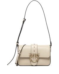 Pinko - Borsa a tracolla in pelle beige - Lyst