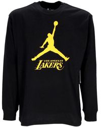 Nike - Fitness ,Zwart ,Katoen Lakers Essential Nba Long Sleeve Tee - Lyst