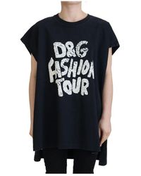 Dolce & Gabbana - Luxuriöses schwarzes baumwoll-t-shirt mit druck - Lyst