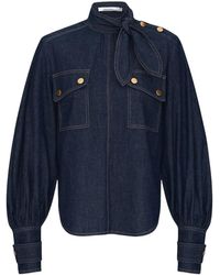 Zimmermann - Overhemden ,Blauw ,Denim Denim Cargo Blouse - Lyst