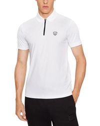 EA7 - Polo Halfzip Logo - Lyst