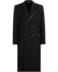 Dolce & Gabbana - Zwarte Double-Breasted Jas Met Piek Revers - Lyst