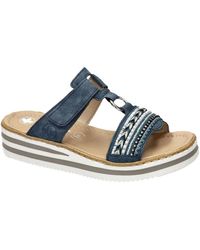 Rieker - Schoenen ,Blauw ,Leer V02M6-15 Slippers - Lyst