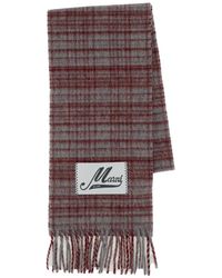 Marni - Accessoires ,Veelkleurig ,Wol Check Scarf - Lyst
