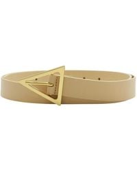Bottega Veneta - Klassieke Leren Riem Met Goudkleurige Hardware - Lyst