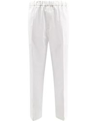 Jil Sander - Pantaloni in cotone bianco con fascia elastica - Lyst
