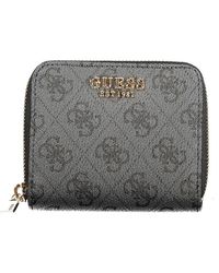 Guess - Accessoires ,Grijs ,Zwarte Polyethyleen Portemonnee Laurel Ii Slg - Lyst
