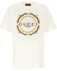 Gucci - T-Shirt Van Katoenen Jersey Met Print - Lyst