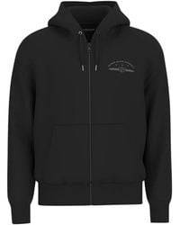 Guess - Zwarte Hoodie Met Volledige Ritssluiting - Lyst