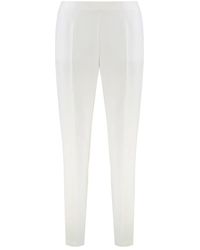 Alberta Ferretti - Witte Stretchstof Op Maat Gemaakte Broek - Lyst