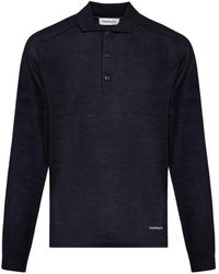 Premiata - Truien & Vesten ,Blauw ,Wol Wollen En Zijden Polo Shirt Met Lange Mouwen - Lyst