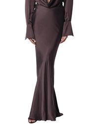ANDAMANE - Rokken ,Bruin ,Polyester Nemesia Mermaid Maxi Rok - Lyst