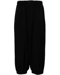Yohji Yamamoto - Pantaloni corti in lana nera - Lyst