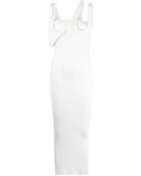 The Attico - Vestido blanco de punto con cuello asimétrico - Lyst