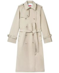 KENZO - Jassen ,Katoen Trenchcoat Met Epauletten - Lyst