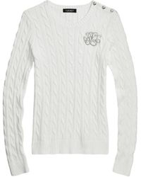Ralph Lauren - Weiße pullover von lauren,round-neck knitwear - Lyst