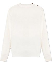 Balmain - Truien & Vesten ,Wol Turtleneck Trui Met Drukknoopsluiting Op De Schouder - Lyst