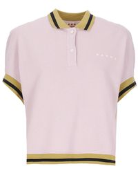 Marni - Tops ,Roze ,Katoen Piqué Polo Shirt - Lyst