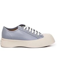 Marni - Leder-sneakers mit breiter gummisohle - Lyst