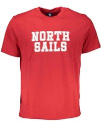 North Sails - Tops ,Rood ,Katoen Rood Katoen Print Logo T-Shirt - Lyst