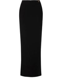 Elisabetta Franchi - Falda larga negra con abertura lateral - Lyst