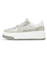 Loriblu - Schoenen ,Wit ,Leer All-Over Tone-On-Tone Kristallen Sneakers - Lyst