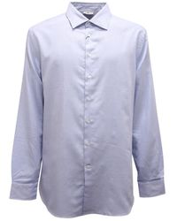 Etro - Overhemden ,Blauw ,Katoen Katoenen Overhemd Made - Lyst
