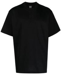 44 Label Group - T-shirt nera in cotone con ricamo del logo e stampa grafica - Lyst