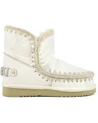 Mou - Schoenen ,Wit ,Wol Handgemaakte Eskimo Laarzen Met Strass Logo - Lyst
