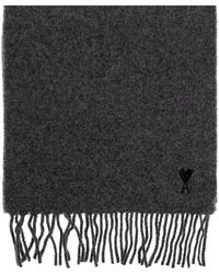 Ami Paris - Wollen Sjaal Met Logo - Lyst