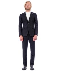 Tagliatore - Kostuums ,Zwart ,Wol Wollen Flanellen Jurk Met Zakken - Lyst