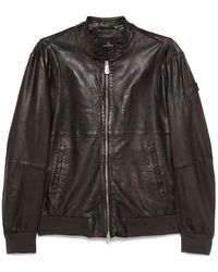 Peuterey - Jassen ,Zwart ,Zwarte Zip Jas Lange Mouwen - Lyst