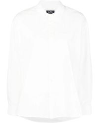A.P.C. - Camicia bianca logo boyfriend - Lyst