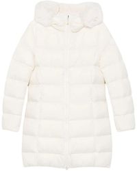 Colmar - Fitness ,Wit ,Leer Lange Matte Donsjas Met Capuchon - Lyst