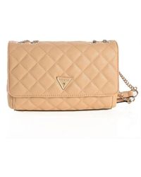 Guess - Eco carly pu leder schultertasche - Lyst