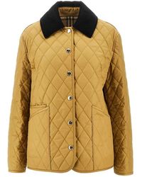 Burberry - Jassen ,Geel ,Polyester Dranefeld Jas - Lyst
