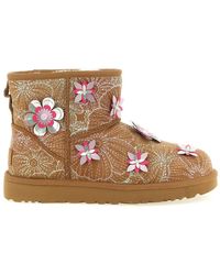 UGG - Schoenen ,Veelkleurig ,Wol Classic Mini Meadow Enkellaarsjes - Lyst
