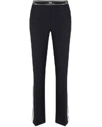 Elisabetta Franchi - Schwarze gerade hose mit seitenstreifen - Lyst