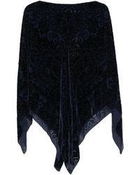 Etro - Fluweel Paisley Driehoekige Cape - Lyst