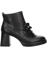 Paul Green - Schwarze Leder-Stiefeletten Für Damen - Lyst