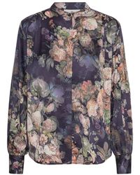 Karmamia - Bluse Mit Blumenmuster Und Puffärmeln - Lyst
