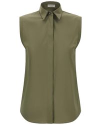 Brunello Cucinelli - Stretch Katoen Poplin Shirt - Lyst
