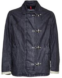 Fay - Jassen ,Blauw ,Linnen Linnen Canvas Field Jacket - Lyst