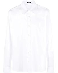 Balmain - Overhemden ,Wit ,Katoen Long Sleeve Tops - Lyst