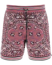 Amiri - Bermuda-shorts mit bandana-jacquard-strickmuster - Lyst