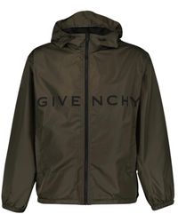 Givenchy - Windbreaker-jacke mit kapuze und logo,logo print technische kapuzen-windjacke - Lyst